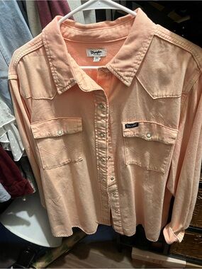 Wrangler Peach Retro Button-Up Shirt